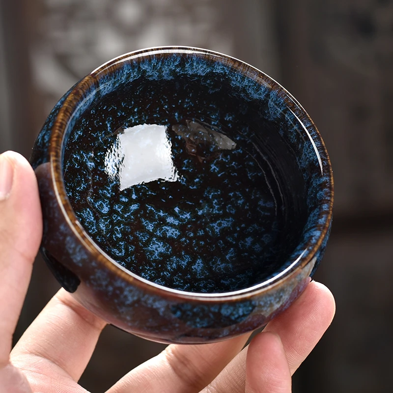 剑毫窑变功夫小茶杯陶瓷主人杯斗笠杯茶盏单个品茗杯茶碗日式建盏