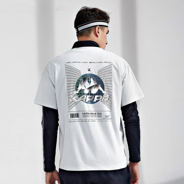 Kappa卡帕短袖男运动短袖休闲反光T恤夏季宽松半袖-K0B32TD05F