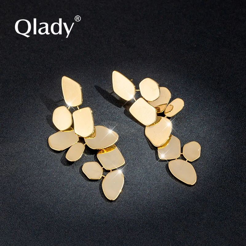 qlady 合金耳饰 夸张耳环配饰2025年新款潮春夏时尚百搭耳钉耳坠