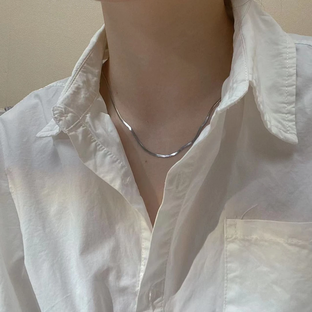 钛钢项链 8118ins蛇骨链小众简单时尚设计款轻奢简约不掉色极简