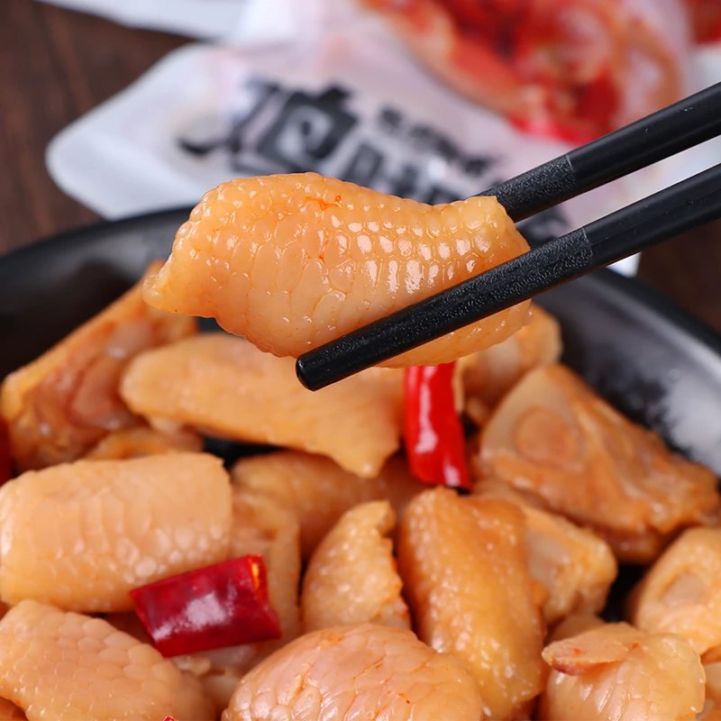 三国五味鸡脚筋柠檬蒜香开袋即食麻辣卤味鸡脆骨零食小吃下酒菜