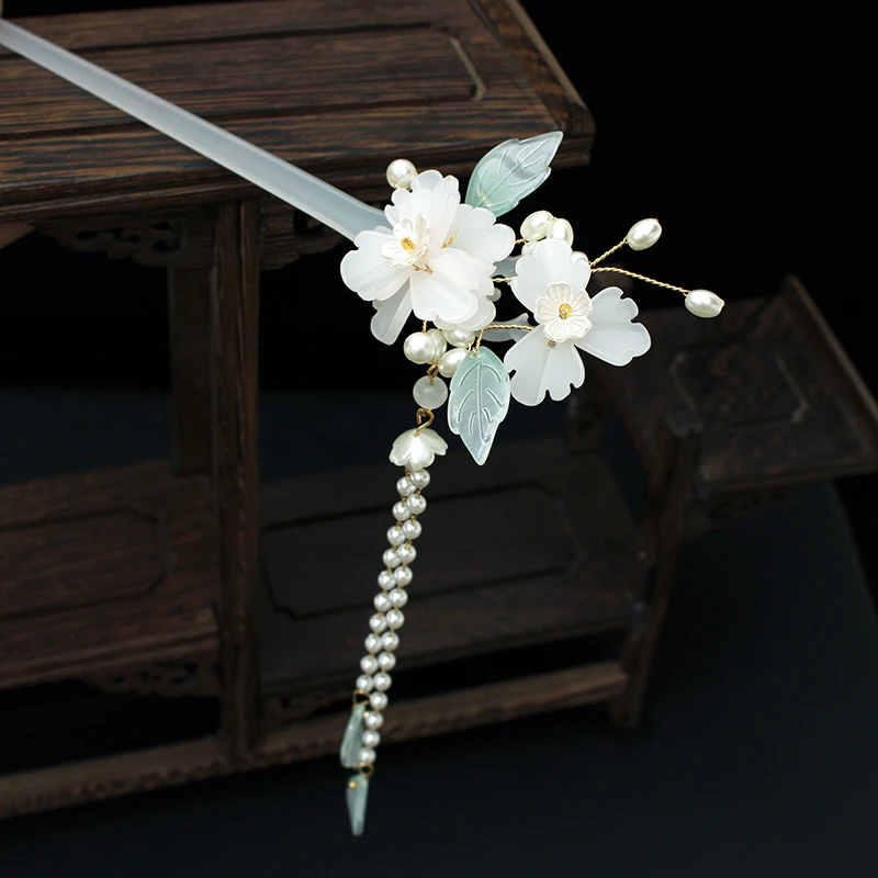 玻璃发饰 汉服头饰日常盘发配饰古风发簪复古发饰发钗流苏簪子