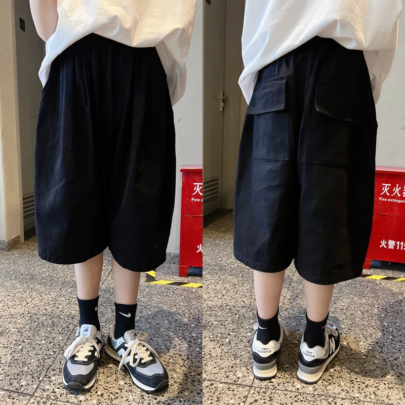 小学生男童薄款宽松七分裤中裤夏季新款童装儿童亲子短裤夏装短裤