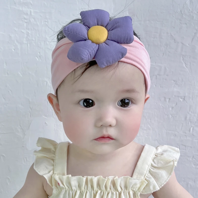婴儿帽子夏季款婴幼儿女宝宝公主发带初生儿护囟门超弹可爱发饰
