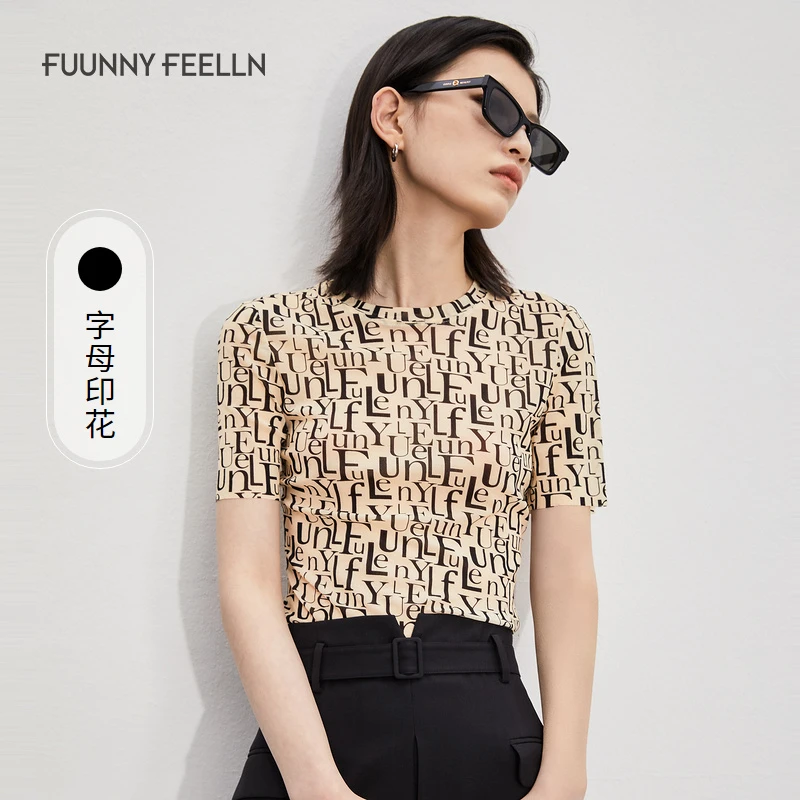 FF仿佛T恤女印花显瘦皮肤衣港风FD00428