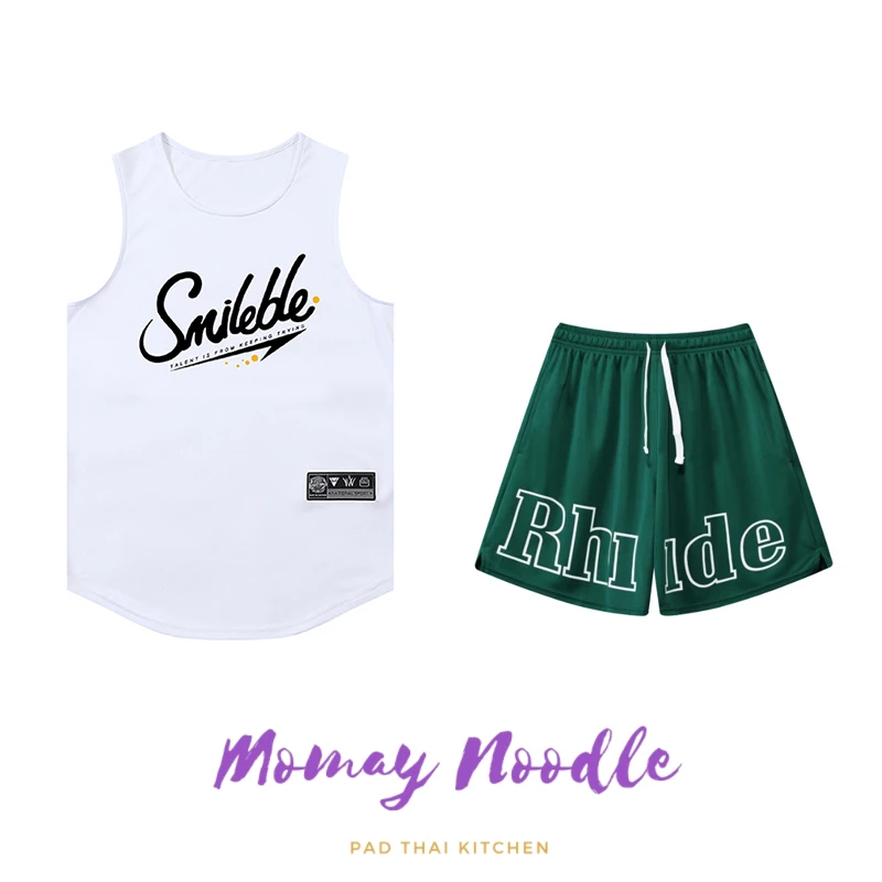 美式潮流运动休闲训练服美式4分短裤球衣坎肩背心男潮牌无袖T恤