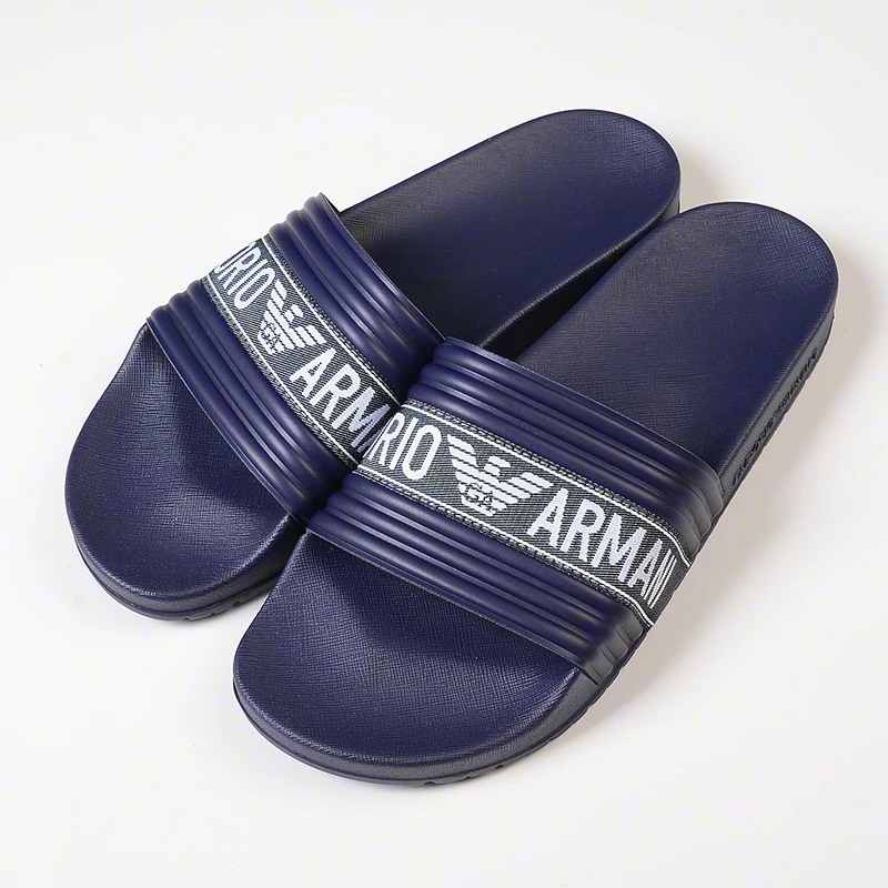 Emporio Armani/安普里奥·阿玛尼男时尚舒适一字拖夏季新款拖鞋
