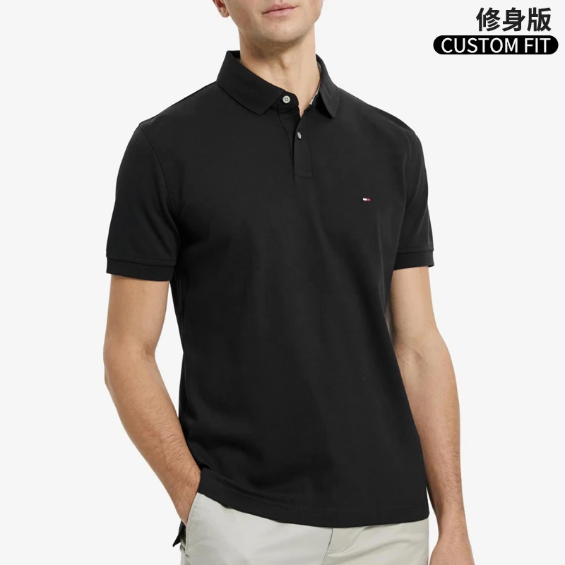 TOMMY HILFIGER汤米希尔费格男士夏新款翻领修身版半袖短袖POLO衫
