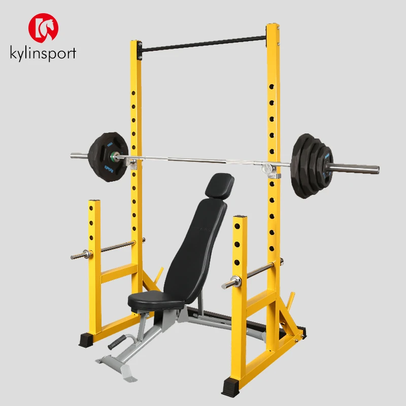 多功能卧推深蹲一体架家用杠铃上斜卧推架健身器材家庭引体向上架