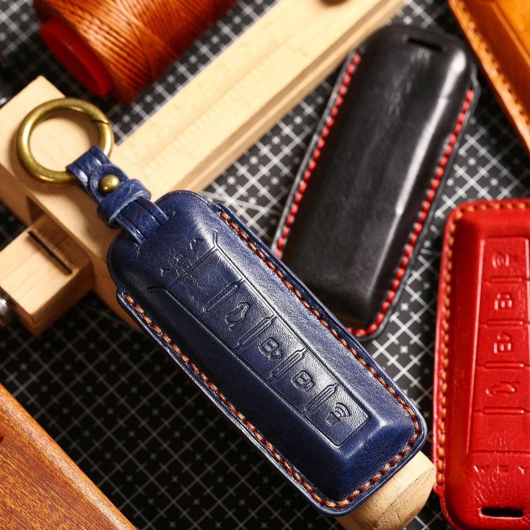 适用魏派钥匙套vv7摩卡vv5长城WEY魏派vv6热压塑型真皮钥匙包套