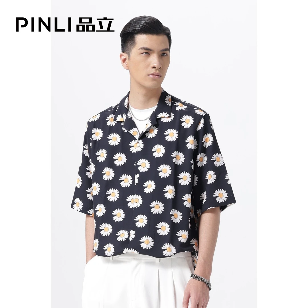 E PINLI品立夏装短袖衬衫B212613375