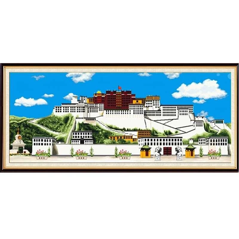 布达拉宫   中格三股210*80厘米  满绣  蒙娜丽莎十字绣 简约现代