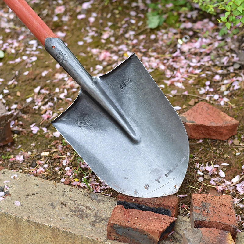 全钢农用铁锹锰钢铁铲工具圆头铲子铁锹挖土锰钢铲铁铲子铁锹工具