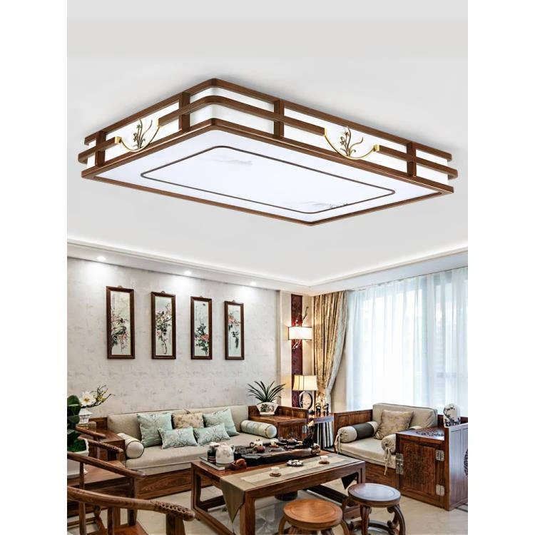 新中式吸顶灯金丝檀实木客厅灯中国风中式灯具套餐仿古餐厅卧室灯