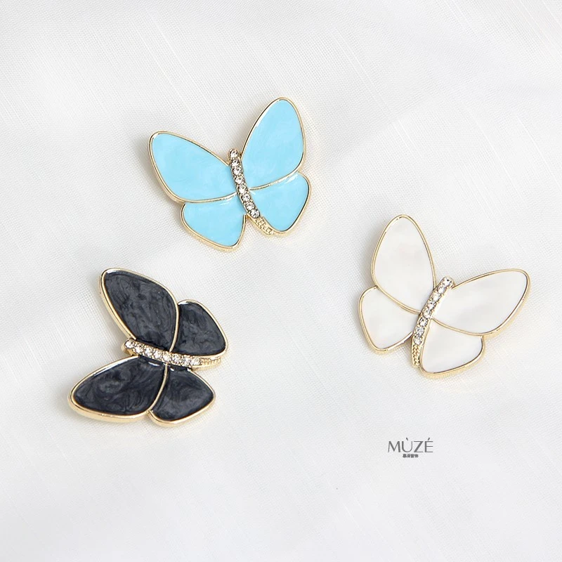 POEMLADY/诗绪60128高档精致小巧胸针帘头配件蝴蝶小别针饰品