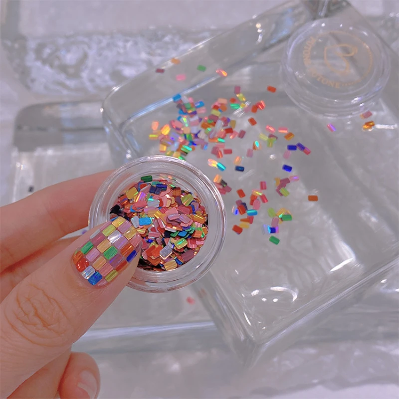 缤纷系列长方形亮片putoneputone梧桐多彩游乐园原创美甲闪粉饰品