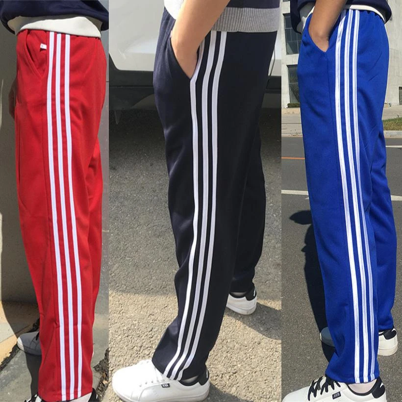 三白条运动长裤藏蓝色三道杠加绒高中小学生三红条校服裤子三蓝