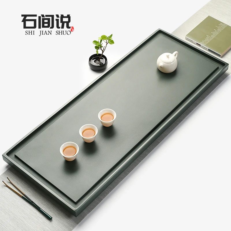 石间说天然天罗绿石茶盘高端上档次茶盘桌面专用茶盘窗台家用茶台