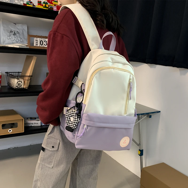 高颜值书包女学生2024新款初中生高中生大容量双肩包ins风背包男