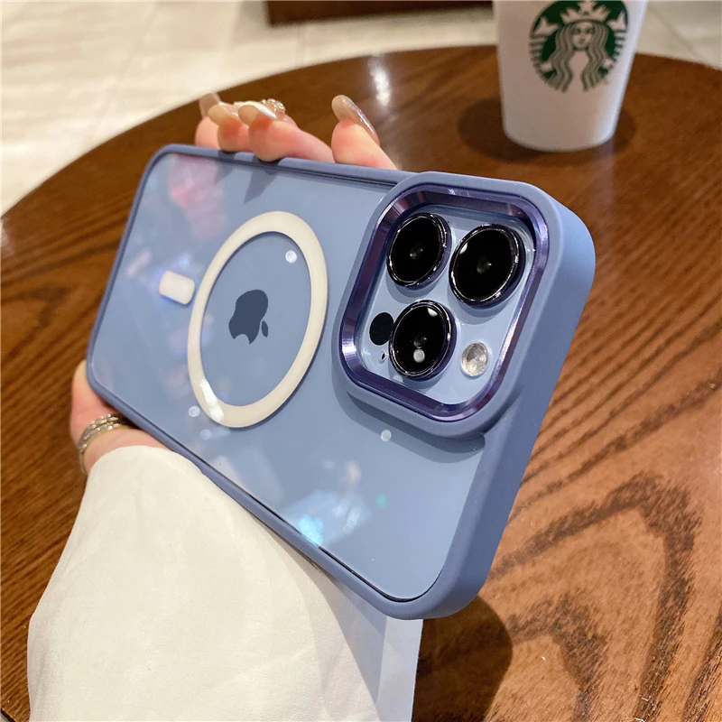 透明磁吸苹果14手机壳高级感新款iPhone13pro全包防摔13promax