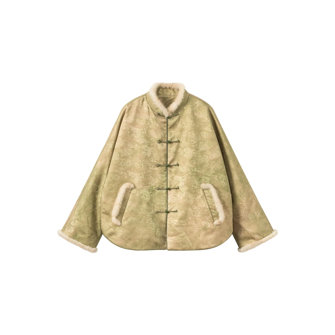 【空青】新中式小众轻奢秋冬保暖洋气高端通勤桑蚕丝棉衣国风气质