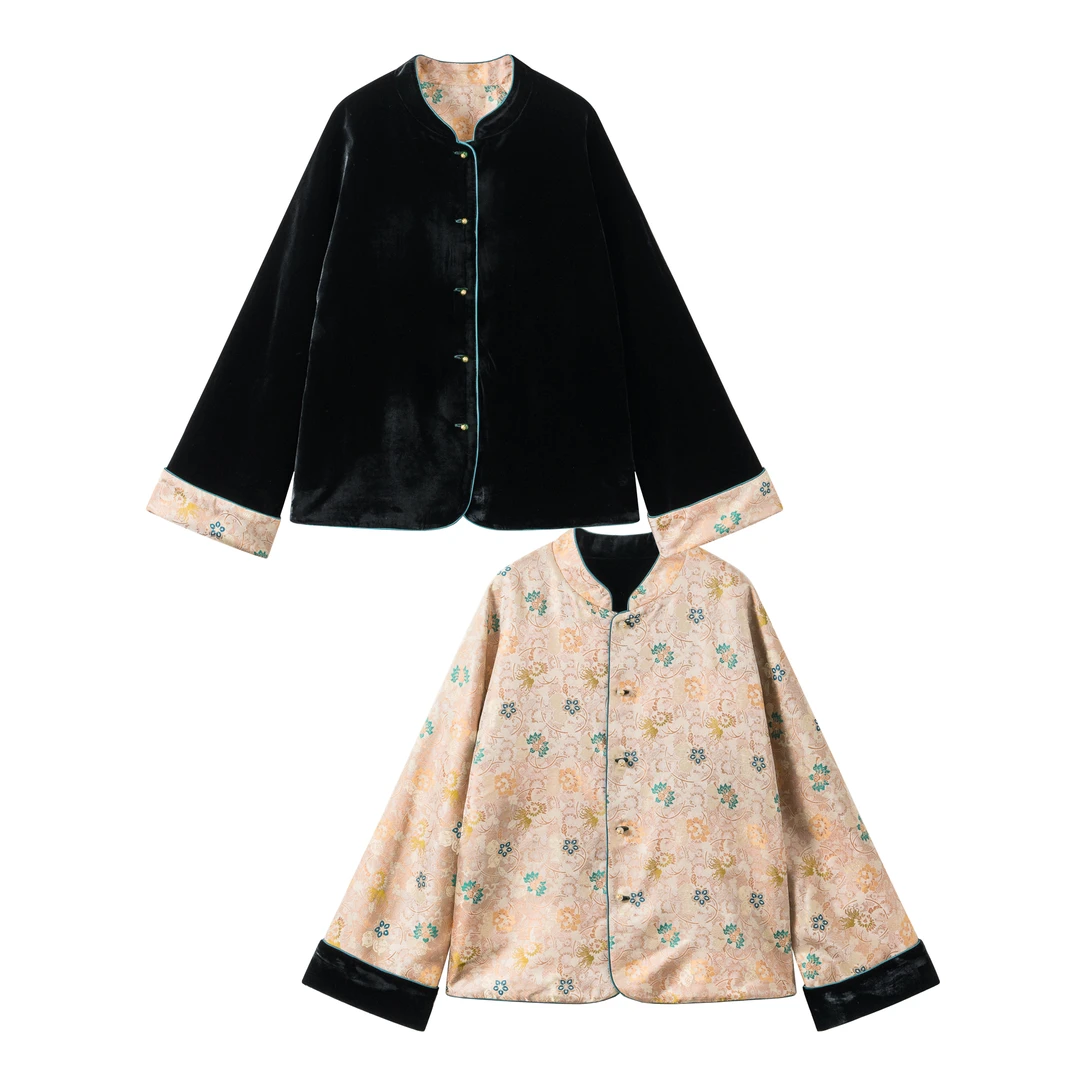 【暮冬】新中式轻奢精致桑蚕丝时尚通勤秋冬短外套民族风出街百搭