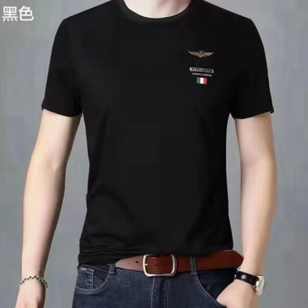 夏季男士商务休闲短袖爽滑T恤宠粉款圆领纯色薄款日常百搭半袖