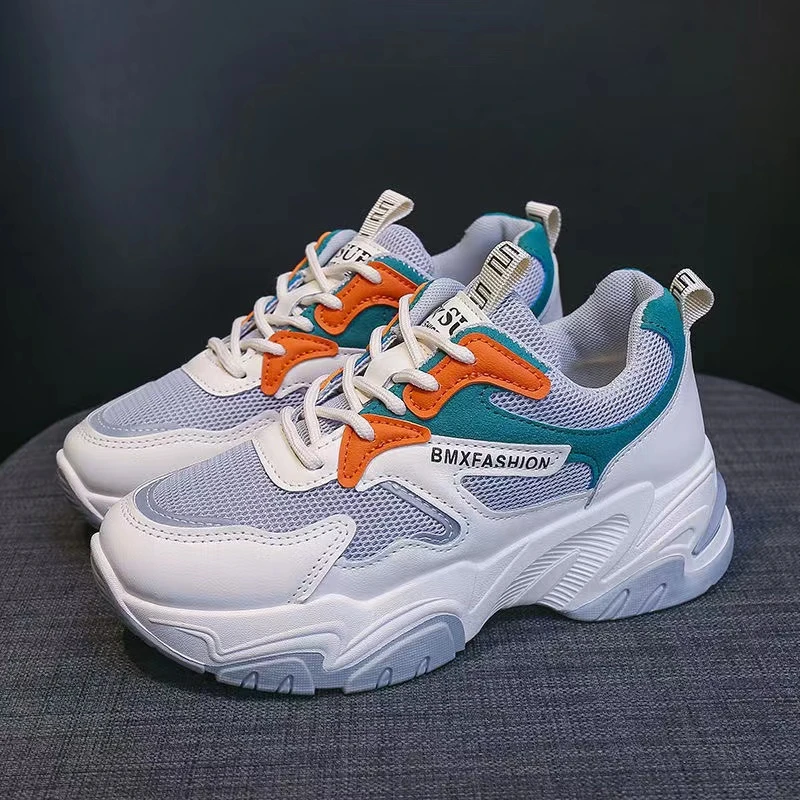 偏小688-5款三色网面拼色老爹鞋个别微瑕