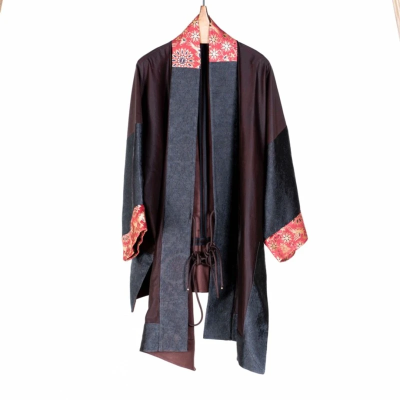 【走心香云纱】60姆米重磅袈裟外套22ZY3146长款汉服印花中式夏季