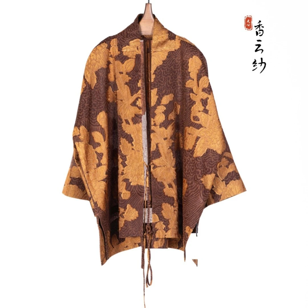 【走心非遗香云纱】短款袈裟22ZY3241时尚百搭双面桑蚕丝复古外搭