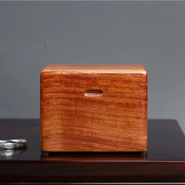 缅甸花梨木首饰盒实木简约小手饰盒中式戒指耳钉耳环饰品收纳盒子