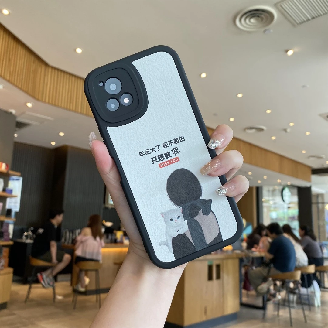 适用于小胖妞贴皮被宠猫【黑色】-vivoY52S-全包防摔硅胶软壳