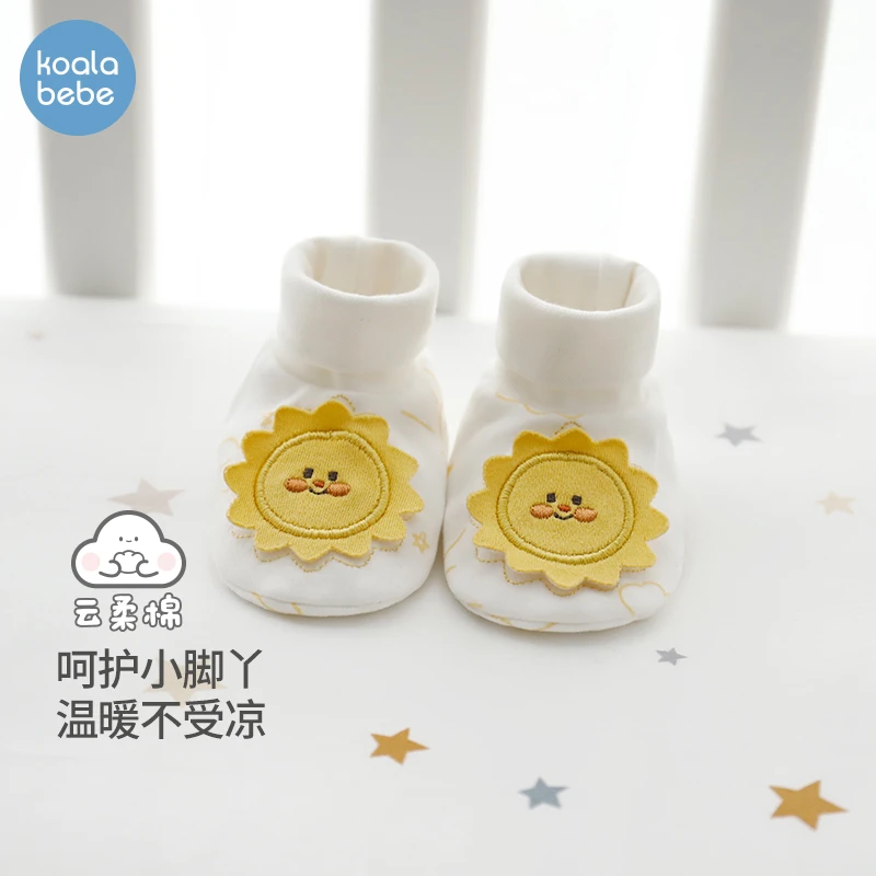 考拉鼻鼻新生儿护脚套0-3月婴儿鞋套初生宝宝防踢掉袜套太阳软底