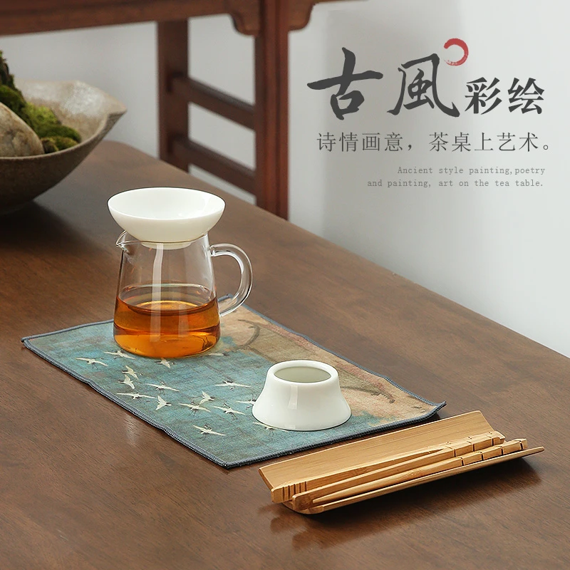 吸水茶巾茶杯茶垫布茶席桌布养壶茶巾垫小号绒毛抹布茶具盖布茶布