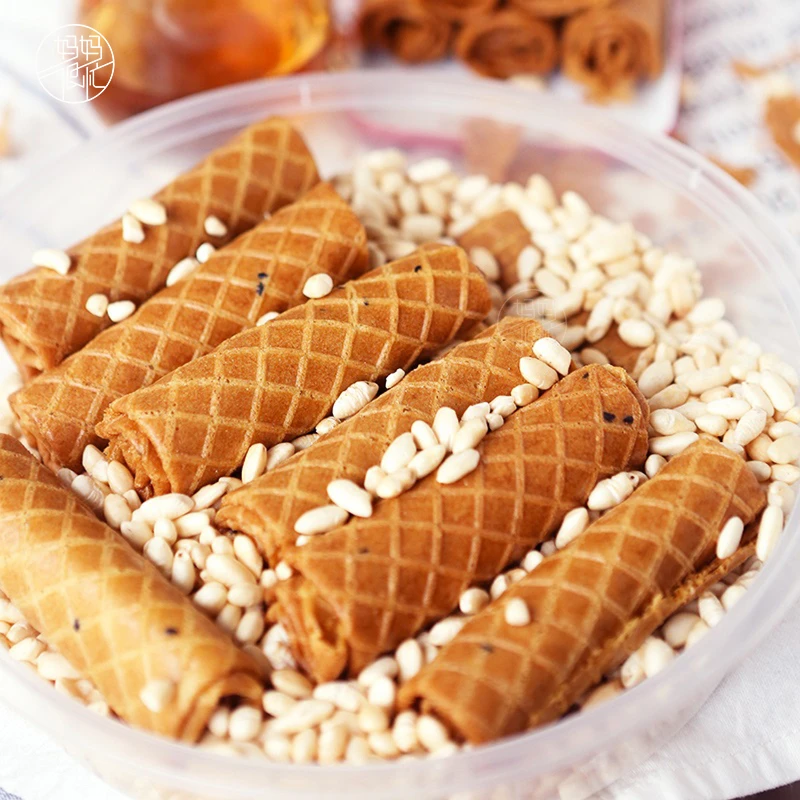 妈妈很忙 手工红糖蛋卷 350g 酥香脆 非油炸 营养酥脆优质零食