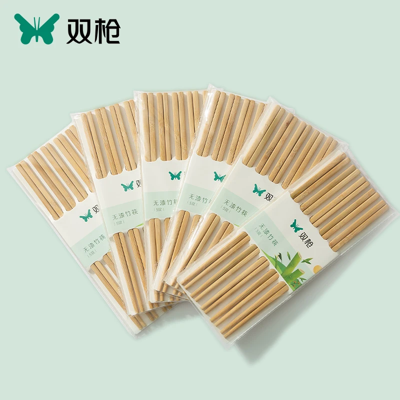【汤圆宠粉福利】双枪竹筷无漆无蜡5双装拍一发六中式竹制方便筷