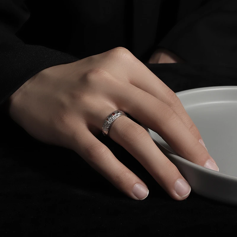 克兰茜 925银合成锆石戒指 原创设计简约ins小众开口可调节不掉色