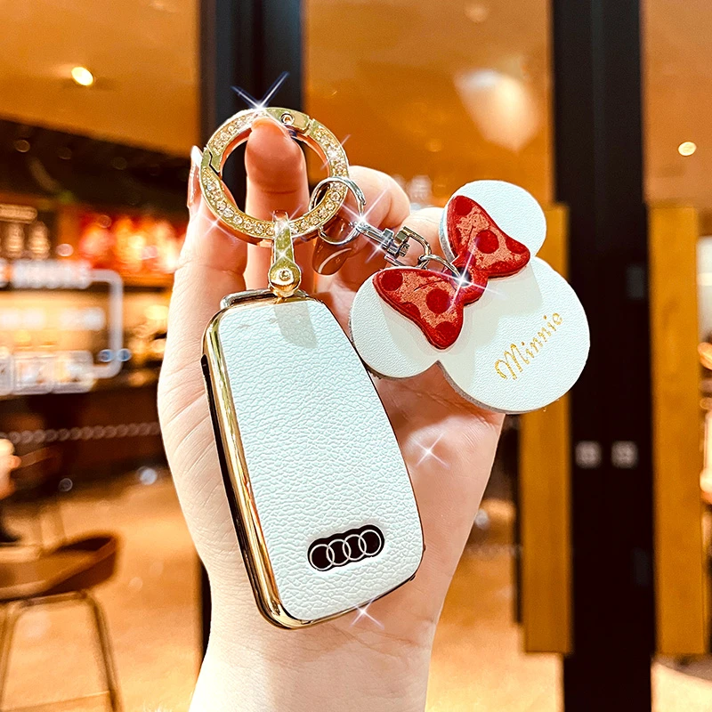 奥迪Q3钥匙套A3/Q2L/Q5L/A4L/A6L/tt插入式车遥控保护壳可爱ins女
