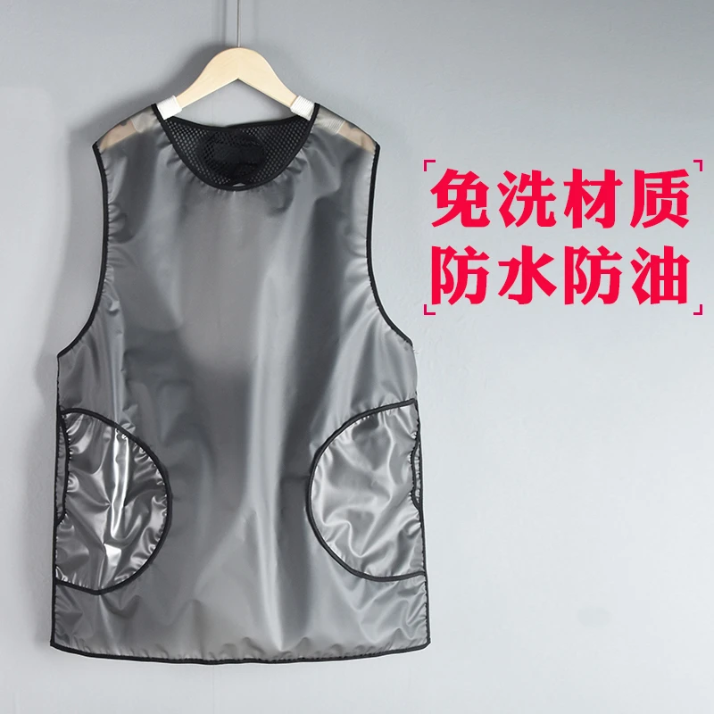 家用厨房做饭围裙防水防油软皮女围腰时尚上班餐饮专用水产工作男