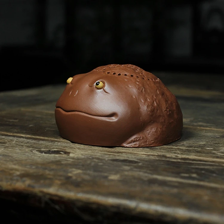 广西钦州坭兴陶茶滤茶漏仿生金蟾创意茶隔手工原矿泥茶漏顺丰包邮