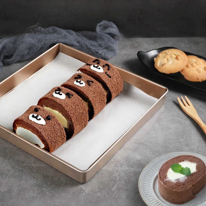 正方形蛋糕卷不粘烤盘28cm牛轧糖雪花酥模具饼干月饼烘焙工具diy