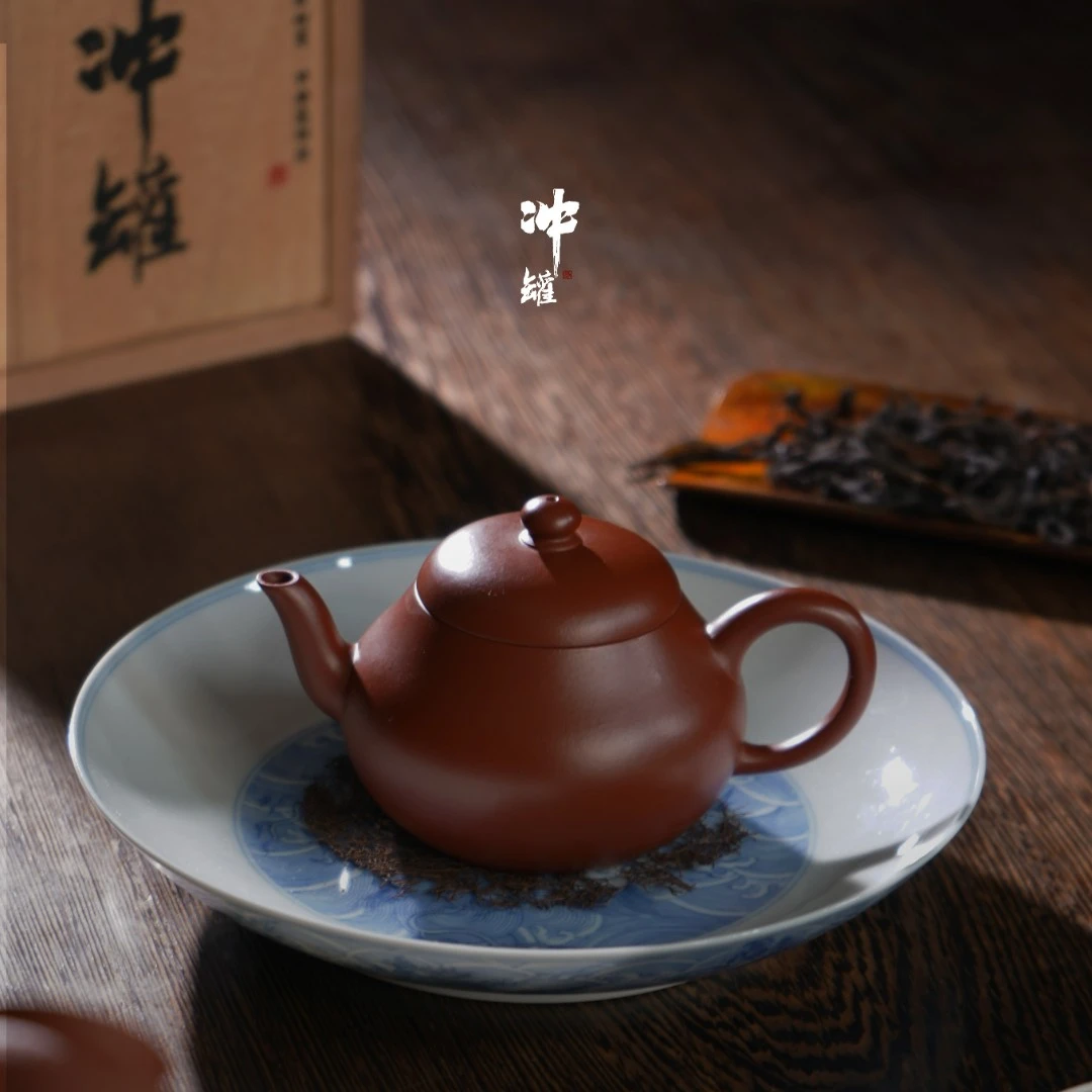 潮州手拉壶-冲罐.逸公梨壶-朱泥壶120cc