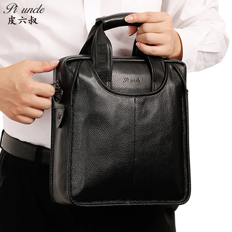 真皮男士商务单肩斜挎包多功能手提包软皮大容量时尚背包出差工作