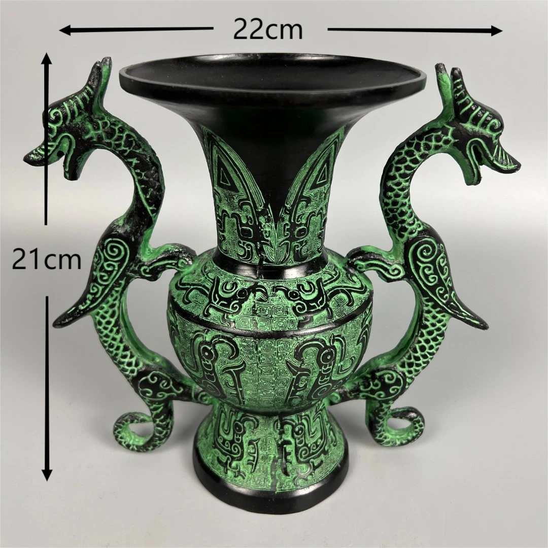 【双龙瓶】周鼎青铜器双龙瓶青铜器摆件家居摆件装饰品