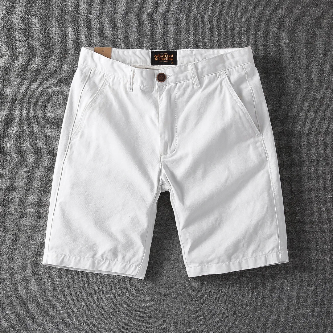 夏季男士质感复古休闲短裤男百搭直筒 白色深灰工装五分裤5分中裤