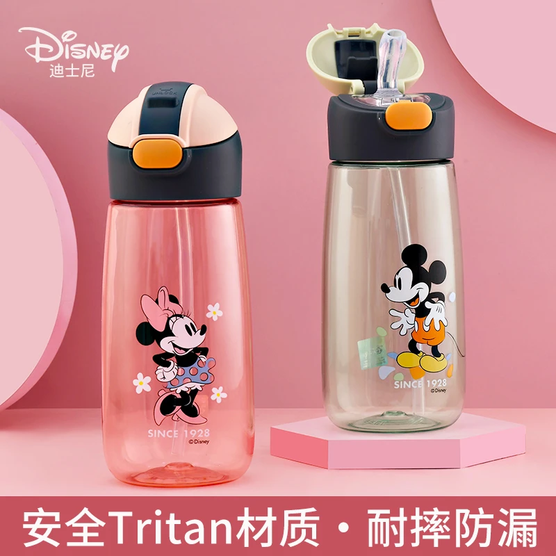 Disney/迪士尼儿童水杯吸管杯夏季幼儿园小学生上学专用防摔水壶