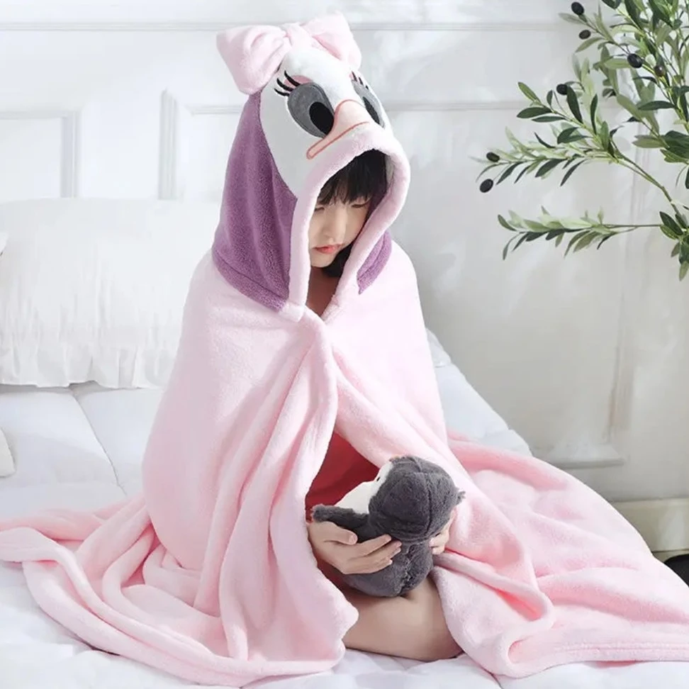 唐老鸭婴儿浴巾斗篷戴帽珊瑚绒卡通米奇披风超柔新生宝宝浴袍吸水