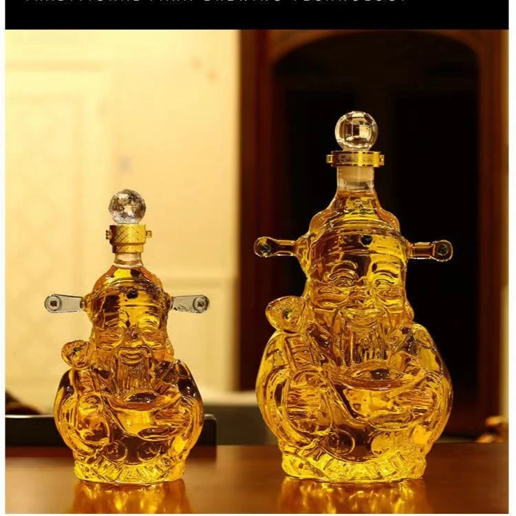 财神爷陶瓷玻璃泡酒瓶密封大号半斤-5斤高档加厚家用泡酒装用空瓶