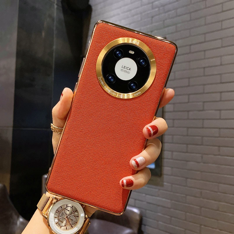 高端华为mate40pro+手机壳高档真皮新款meta40e保护壳全包mate40