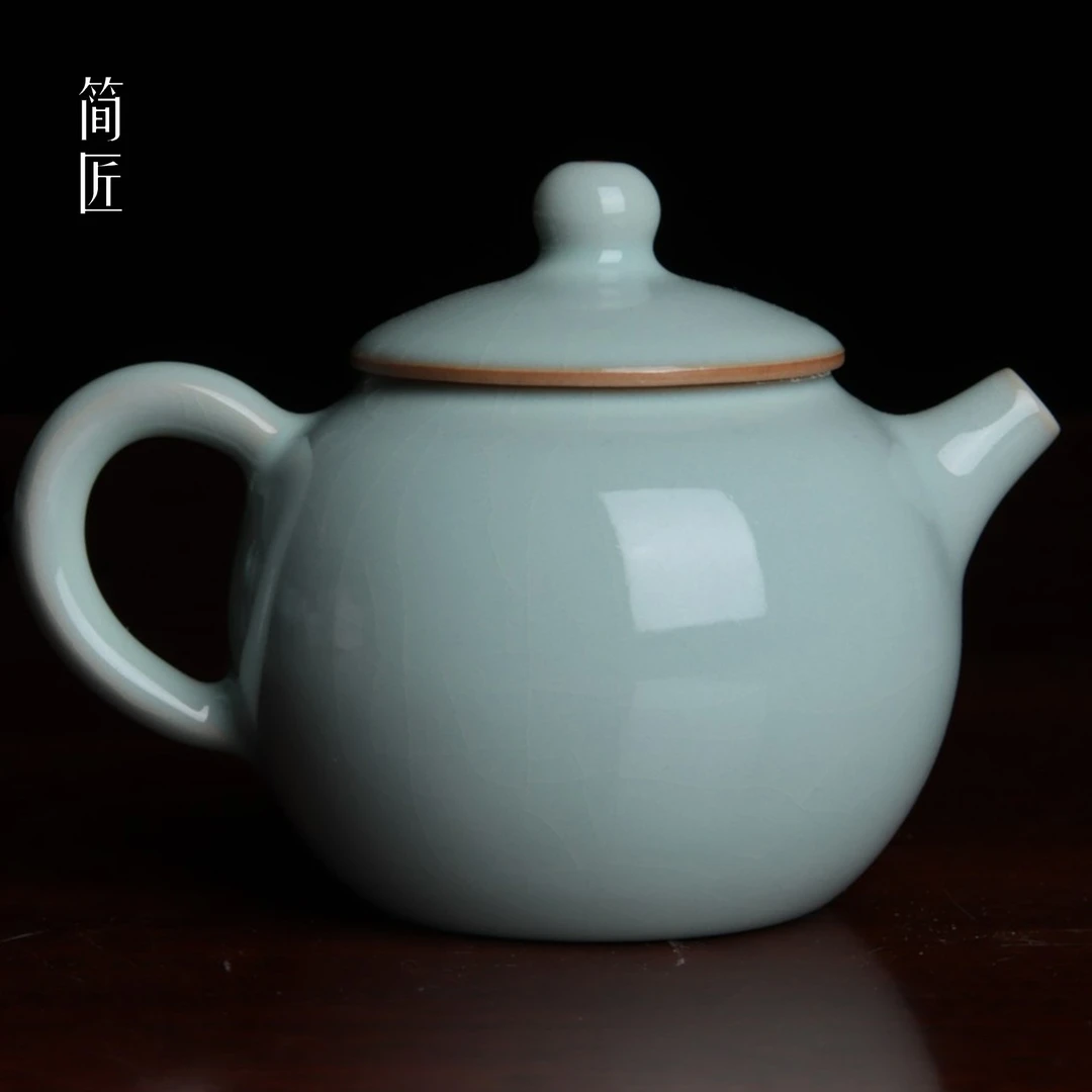 简匠 臻选当代天青高端汝窑天青开片可养纯手小壶